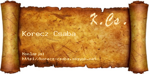 Korecz Csaba névjegykártya